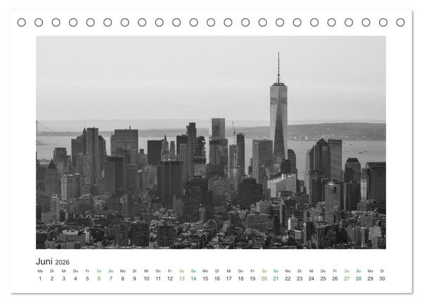 Produktbild: New York in schwarz weiss (Tischkalender 2026 DIN A5 quer), CALVENDO Monatskalender
