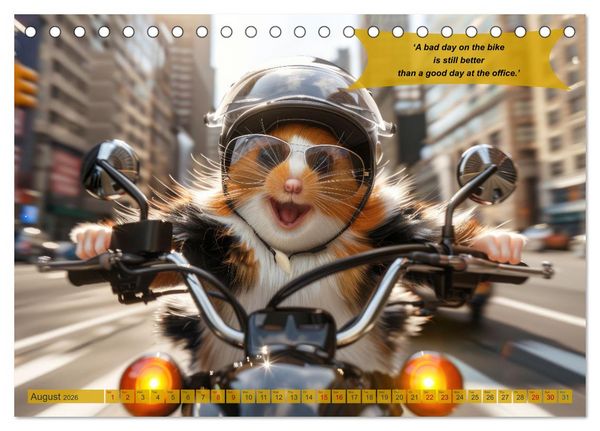 Produktbild: Funny animals as motorbike riders (Desk Calendar 2026 DIN A5 landscape), CALVENDO 12 Month DeskCalendar