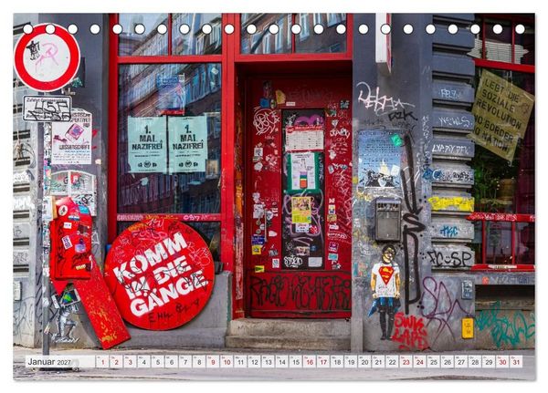Produktbild: Buntes Hamburg (Tischkalender 2027 DIN A5 quer), CALVENDO Monatskalender