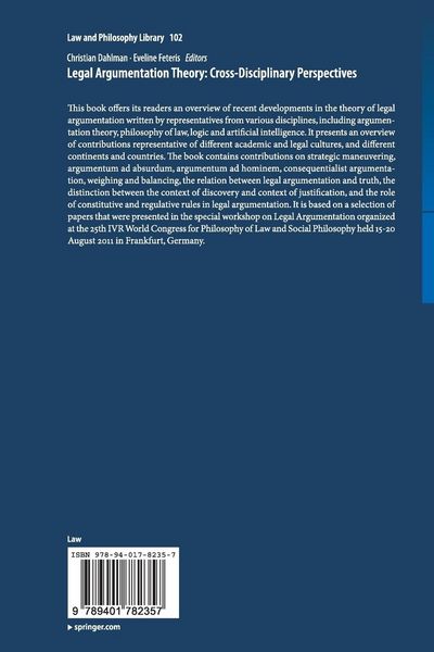 Produktbild: Legal Argumentation Theory: Cross-Disciplinary Perspectives