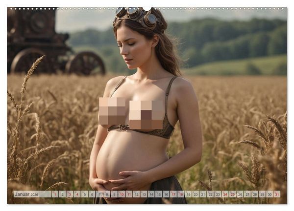 Produktbild: Steampunk Erotik - Schwangere Frauen (Wandkalender 2026 DIN A2 quer), CALVENDO Monatskalender