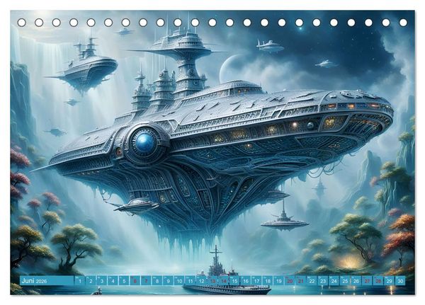 Produktbild: Futuristische Giganten Eine Welt von Morgen (Tischkalender 2026 DIN A5 quer), CALVENDO Monatskalender
