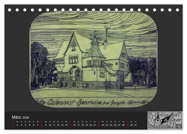 Produktbild: Lebensr&auml;ume um 1900 (Tischkalender 2026 DIN A5 quer), CALVENDO Monatskalender