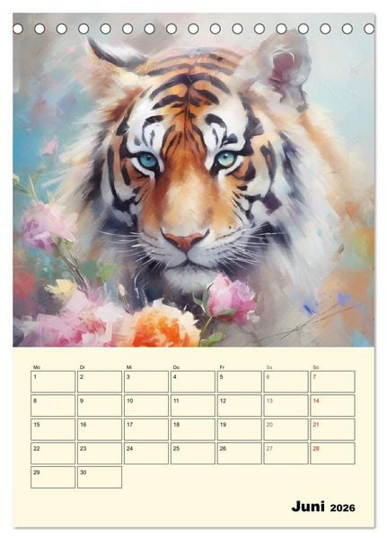 Produktbild: Raubkatzen. Zauberhafte Aquarelle (Tischkalender 2026 DIN A5 hoch), CALVENDO Monatskalender