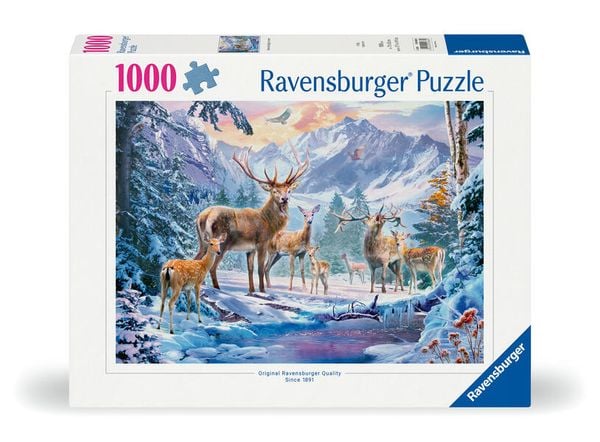 Produktbild: Erwachsenenpuzzle 1000 Teile - Rehe und Hirsche im Winter