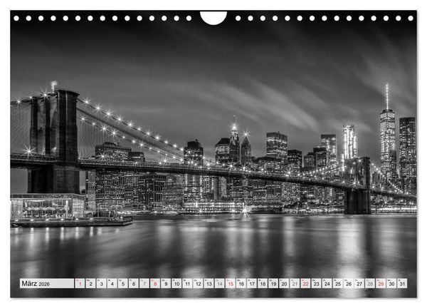 Produktbild: BROOKLYN BRIDGE Das Wahrzeichen von New York City (Wandkalender 2026 DIN A4 quer), CALVENDO Monatskalender
