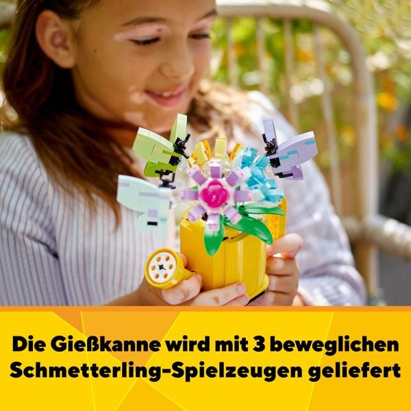 LEGO Creator 3in1 31149 Gießkanne mit Blumen, baubare Deko mit 3 Modellen