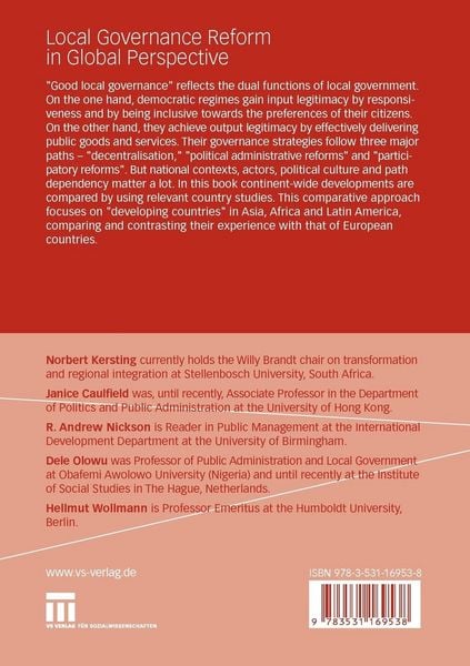 Produktbild: Local Governance Reform in Global Perspective