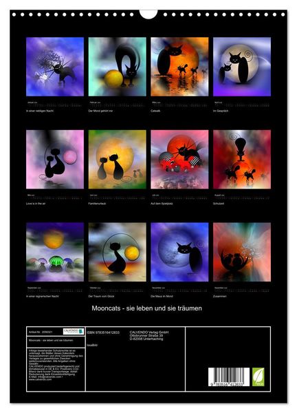 Produktbild: Mooncats - sie leben und sie tr&auml;umen (Wandkalender 2026 DIN A3 hoch), CALVENDO Monatskalender