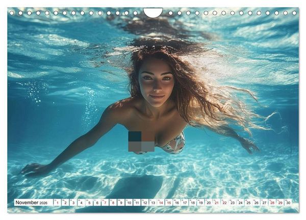 Produktbild: Aqua Desire &ndash; KI-Sch&ouml;nheiten unter Wasser (Wandkalender 2026 DIN A4 quer), CALVENDO Monatskalender