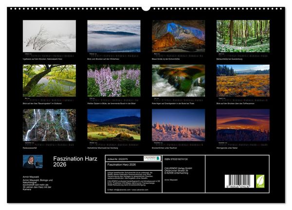 Produktbild: Faszination Harz 2026 (hochwertiger Premium Wandkalender 2026 DIN A2 quer), Kunstdruck in Hochglanz