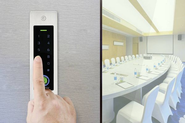 Produktbild: Sygonix SY-5231014 Fingerprint/RFID Zugangssystem Unterputz 12 V/DC, 18 V/DC IP55 mit beleuchteter Tastatur