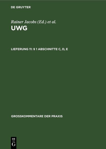 Produktbild: &sect; 1 Abschnitte C, D, E