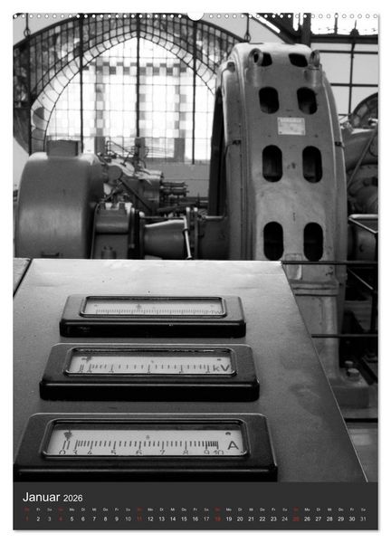 Produktbild: Industrie&auml;sthetik in Schwarz-Weiss (Wandkalender 2026 DIN A2 hoch), CALVENDO Monatskalender