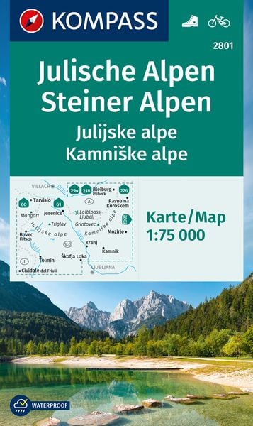 Produktbild: KOMPASS Wanderkarte 2801 Julische Alpen/Julijske alpe, Steiner Alpen/Kamniske alpe 1:75.000