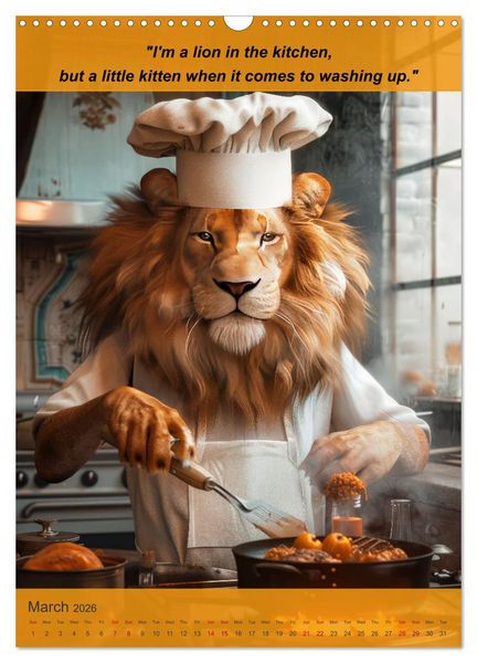 Produktbild: Cooking with animal humor (Wall Calendar 2026 DIN A3 portrait), CALVENDO 12 Month Wall Calendar