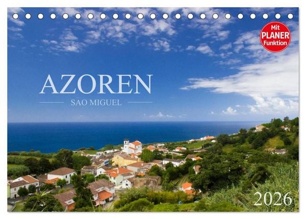 Azoren - São Miguel (Tischkalender 2026 DIN A5 quer), CALVENDO Monatskalender