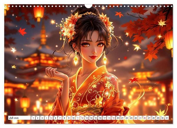 Produktbild: Fantasie Asia-Girls (Wandkalender 2026 DIN A3 quer), CALVENDO Monatskalender
