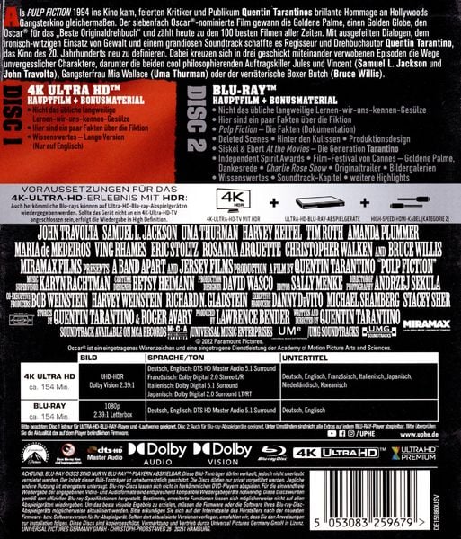 Produktbild: Pulp Fiction (4K Ultra HD) (+ Blu-ray)