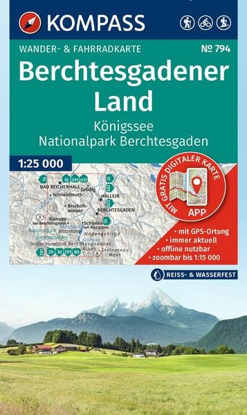 Produktbild: KOMPASS Wanderkarte 794 Berchtesgadener Land, K&ouml;nigssee, Nationalpark Berchtesgaden 1:25.000