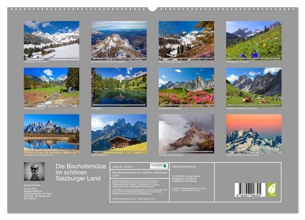 Produktbild: Die Bischofsm&uuml;tze im sch&ouml;nen Salzburger Land (hochwertiger Premium Wandkalender 2026 DIN A2 quer), Kunstdruck in Hochglanz