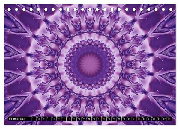 Produktbild: Energie - Mandalas, Spiritualit&auml;t durch die Farbe Lila (Tischkalender 2026 DIN A5 quer), CALVENDO Monatskalender