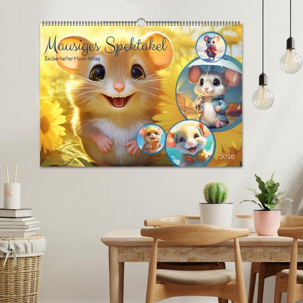 Produktbild: Mausiges Spektakel. Zauberhafter Maus-Alltag (Wandkalender 2026 DIN A2 quer), CALVENDO Monatskalender