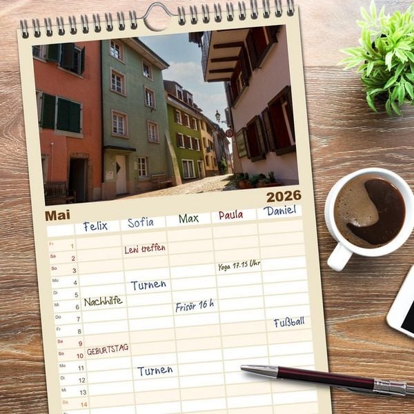 Produktbild: Familienplaner 2026 - Bad S&auml;ckingen - Charmantes St&auml;dtchen am Rhein mit 5 Spalten (Wandkalender, 21 x 45 cm) CALVENDO