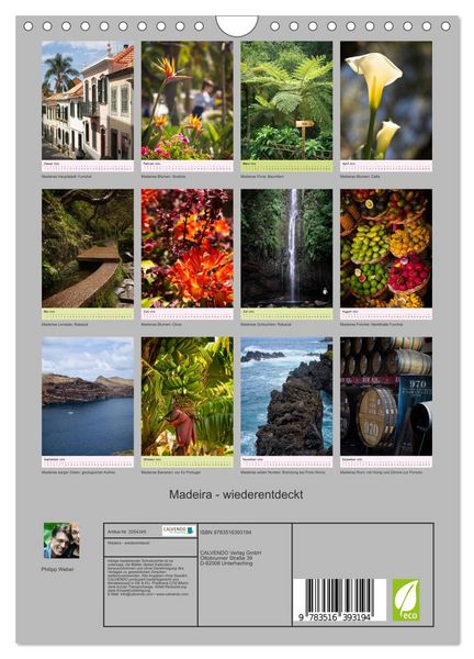 Produktbild: Madeira - wiederentdeckt (Wandkalender 2026 DIN A4 hoch), CALVENDO Monatskalender