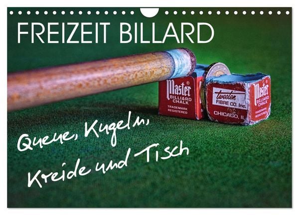 Produktbild: Freizeit Billard - Queue, Kugeln, Kreide und Tisch (Wandkalender 2026 DIN A4 quer), CALVENDO Monatskalender