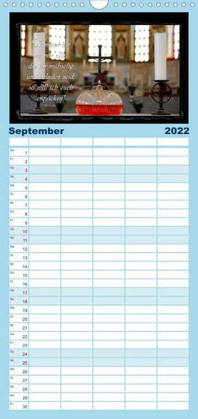 Produktbild: Familienplaner Monat f&uuml;r Monat ein Bibelvers (Wandkalender 2022 , 21 cm x 45 cm, hoch)