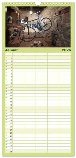 Produktbild: Familienplaner 2026 - Biken - Impressionen von Rolf Dietz mit 5 Spalten (Wandkalender, 21 x 45 cm) CALVENDO