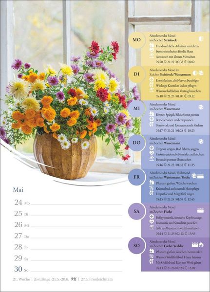 Produktbild: Mondkalender Wochenkalender 2027 - 53 Wochenbl&auml;tter mit praktischen Tipps f&uuml;r jeden Tag