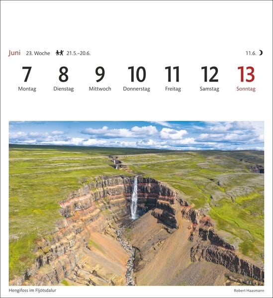Produktbild: Island Sehnsuchtskalender 2027 - Wochenkalender mit 53 Postkarten