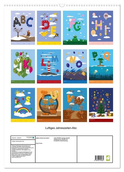 Produktbild: Luftiges Jahreszeiten-Abc (Wandkalender 2026 DIN A2 hoch), CALVENDO Monatskalender