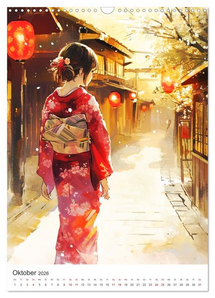 Produktbild: Japan. Impressionen im Aquarell-Stil (Wandkalender 2026 DIN A3 hoch), CALVENDO Monatskalender