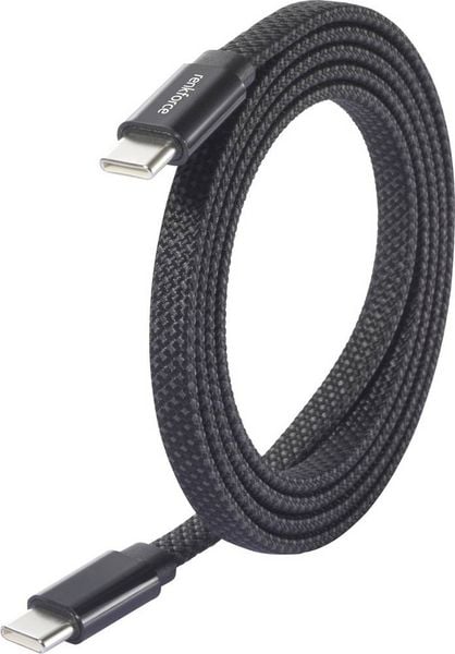 Renkforce USB-Kabel USB 2.0 USB-C Stecker, USB-C Stecker 1.00 m Schwarz mit magnetischer Aufwicklung RF-6871988