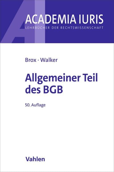 Produktbild: Allgemeiner Teil des BGB