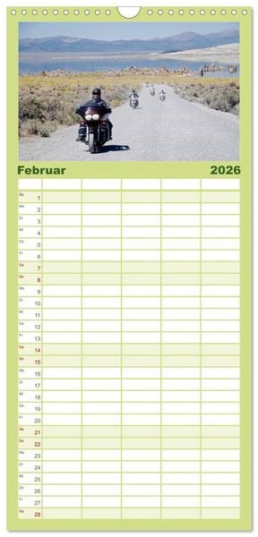 Produktbild: Familienplaner 2026 - Born to be Wild - Mit der Harley durch den S&uuml;dwesten der USA mit 5 Spalten (Wandkalender, 21 x 45 cm) CALVENDO