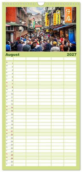Produktbild: Familienplaner 2027 - Taipeh, Hauptstadt von Taiwan mit 5 Spalten (Wandkalender, 21 x 45 cm) CALVENDO