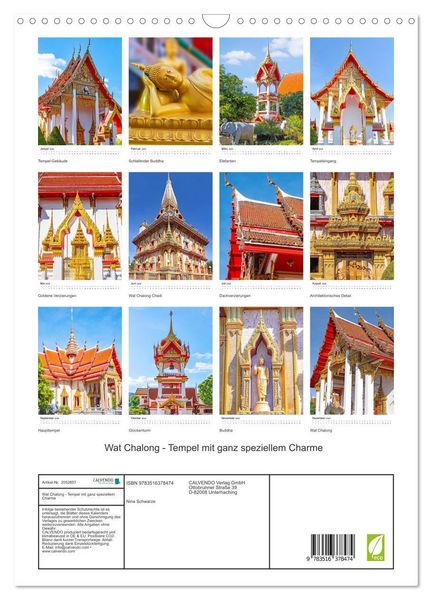 Produktbild: Wat Chalong - Tempel mit ganz speziellem Charme (Wandkalender 2026 DIN A3 hoch), CALVENDO Monatskalender