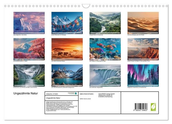 Produktbild: Ungez&auml;hmte Natur (Wandkalender 2026 DIN A3 quer), CALVENDO Monatskalender