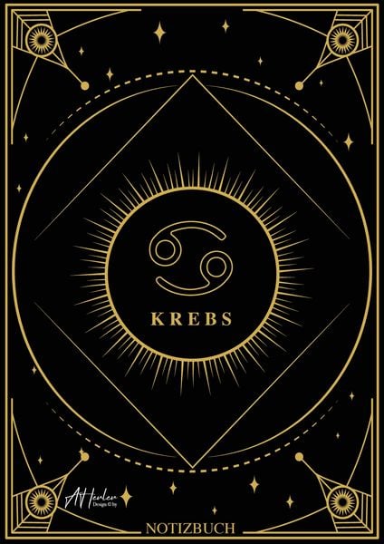 Produktbild: Edles Notizbuch Sternzeichen Krebs | Designed by Alfred Herler
