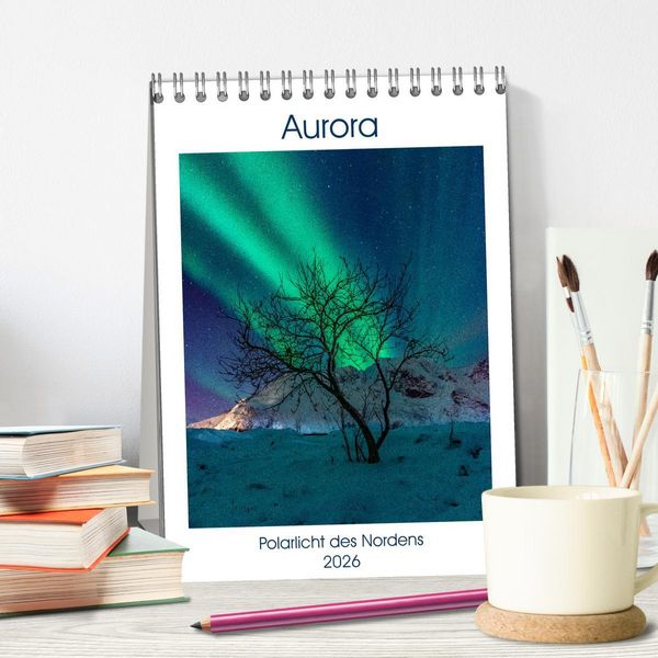 Produktbild: Aurora - Polarlicht des Nordens (Tischkalender 2026 DIN A5 hoch), CALVENDO Monatskalender