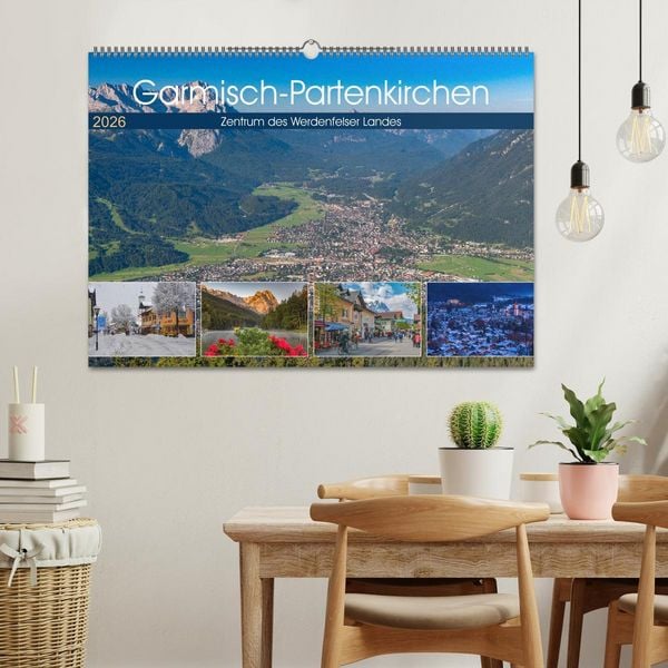 Produktbild: Garmisch-Partenkirchen - Zentrum des Werdenfelser Landes (Wandkalender 2026 DIN A2 quer), CALVENDO Monatskalender