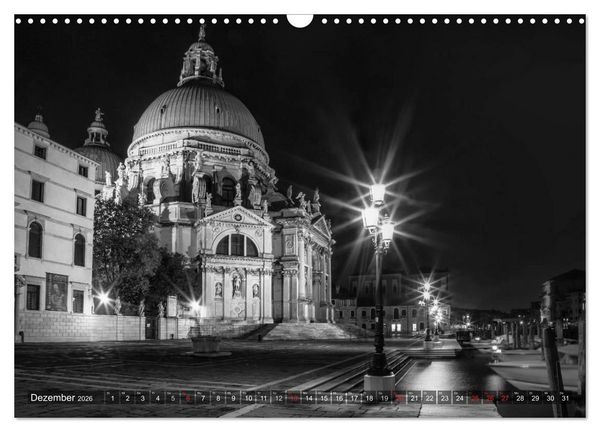 Produktbild: Leuchtendes Venedig &hellip;in monochrom (Wandkalender 2026 DIN A3 quer), CALVENDO Monatskalender