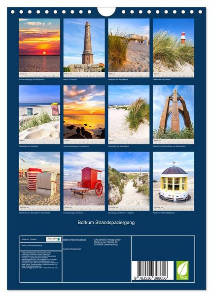 Produktbild: Borkum Strandspaziergang (Wandkalender 2026 DIN A4 hoch), CALVENDO Monatskalender