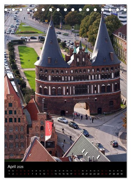 Produktbild: L&uuml;beck - Hansesch&ouml;nheit in Insellage (Tischkalender 2026 DIN A5 hoch), CALVENDO Monatskalender