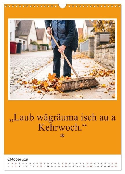 Produktbild: Schw&auml;bische Mundart - A Brezl ohne Salz isch wie a Dag ohne Bruddla (Wandkalender 2027 DIN A3 hoch), CALVENDO Monatskalender