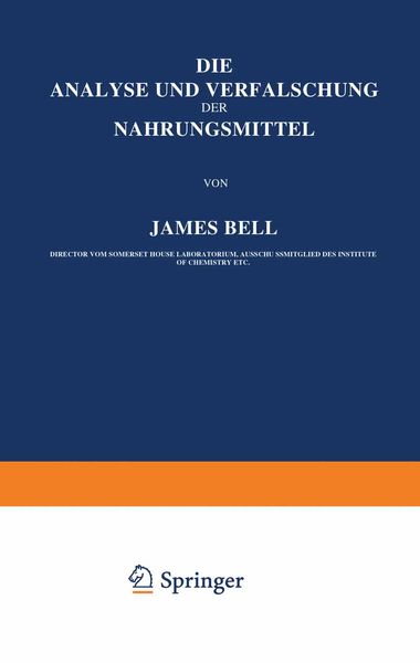 Produktbild: Die Analyse und Verf&auml;lschung der Nahrungsmittel